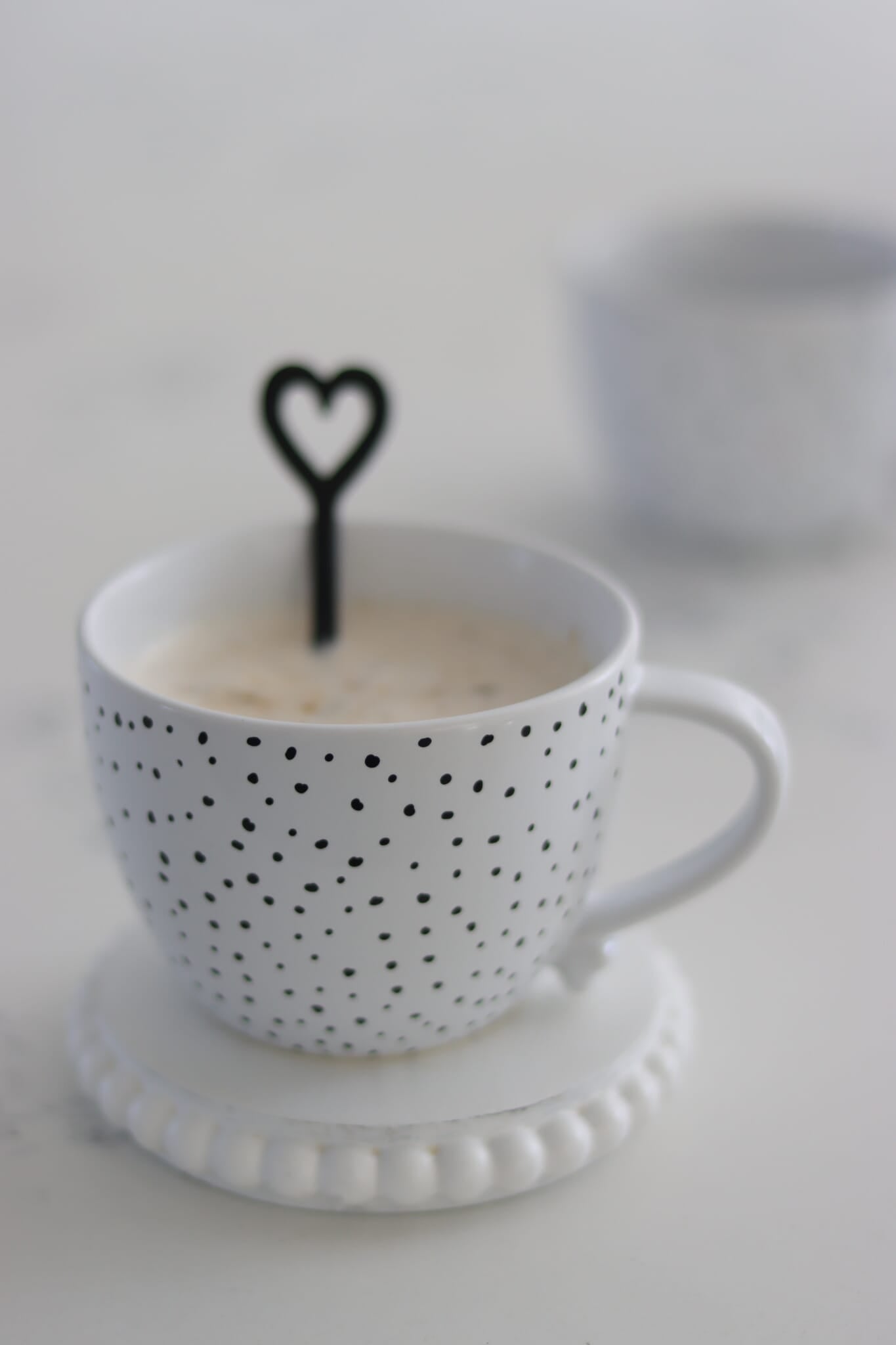 Heart Handled Ceramic Mug - Dots