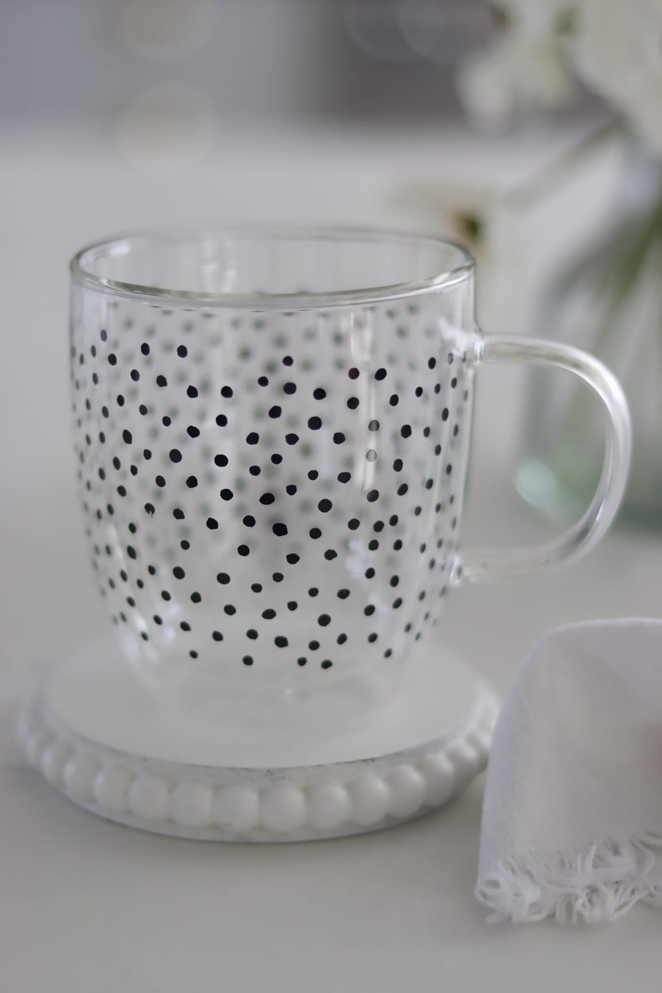 Double Walled Glass mug - Cosmos/Black