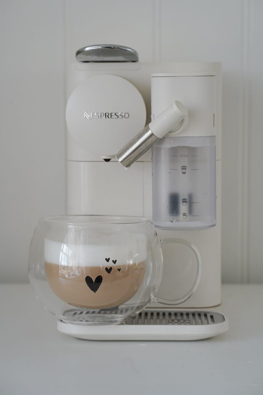 Round Double Wall Glass Mug Black - Dream Hearts