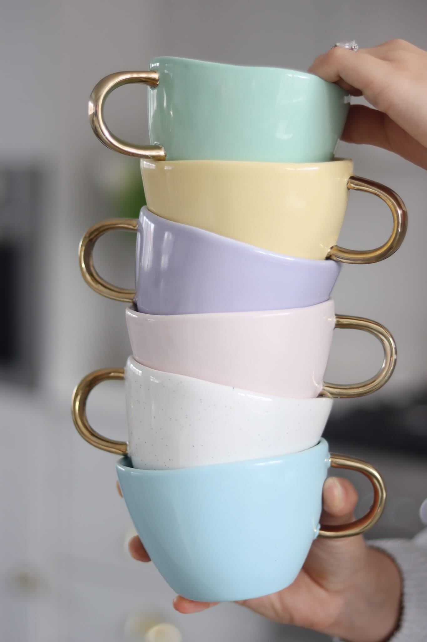 Irregular Stoneware Mug - Green