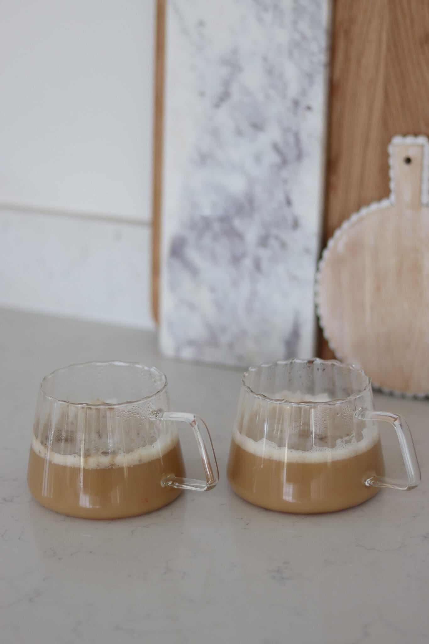 Glass Mug Set - 2 Piece - Wrap Around Rippled