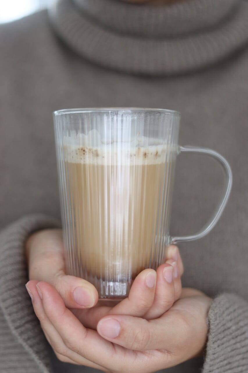 Double Wall Glass Latte Mug - Fluted