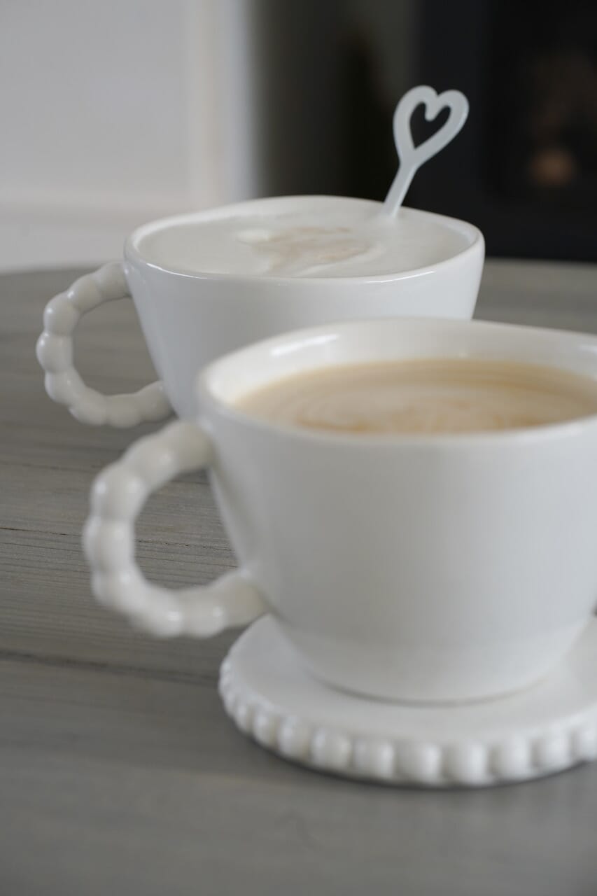 White Beaded Ceramic Mug