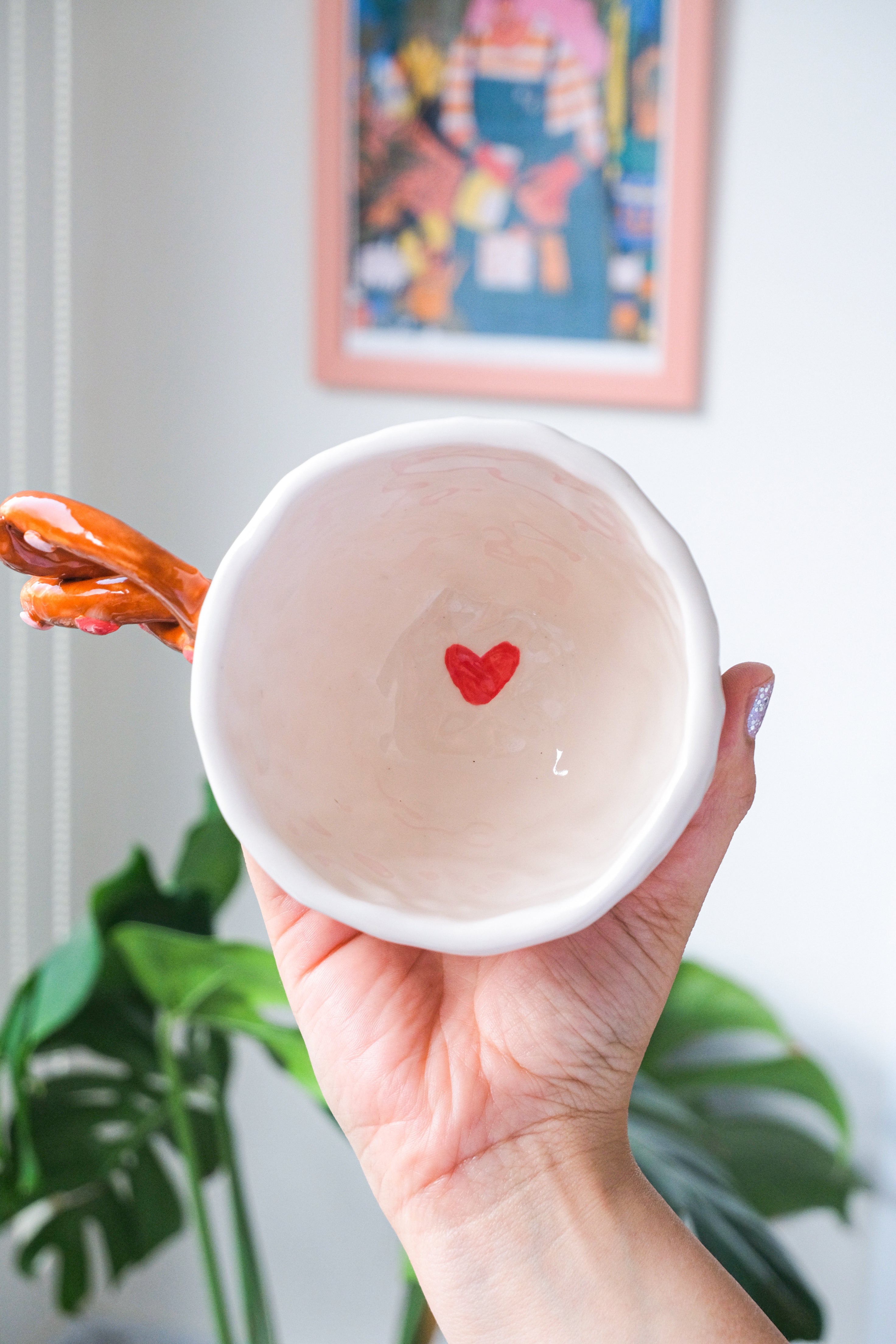 Handmade Ceramic Love Pretzel Mug
