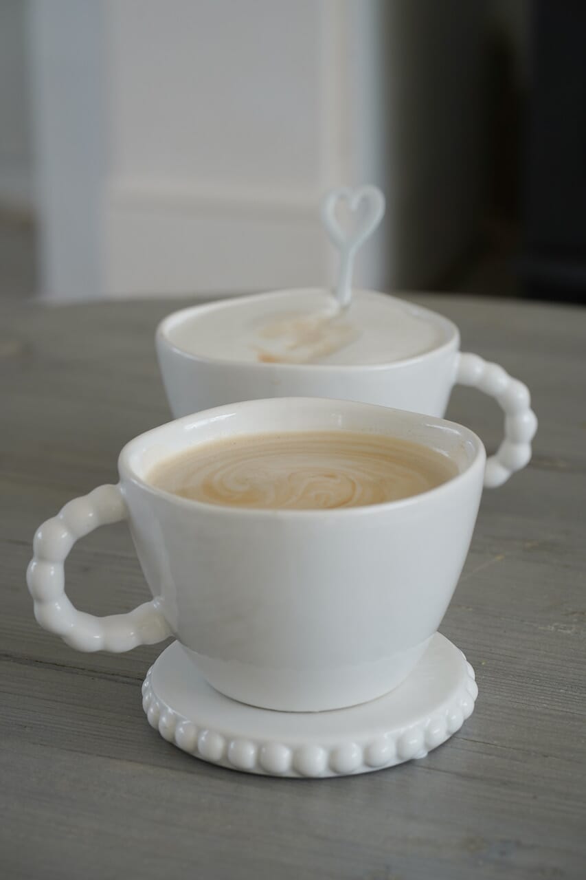 White Beaded Ceramic Mug