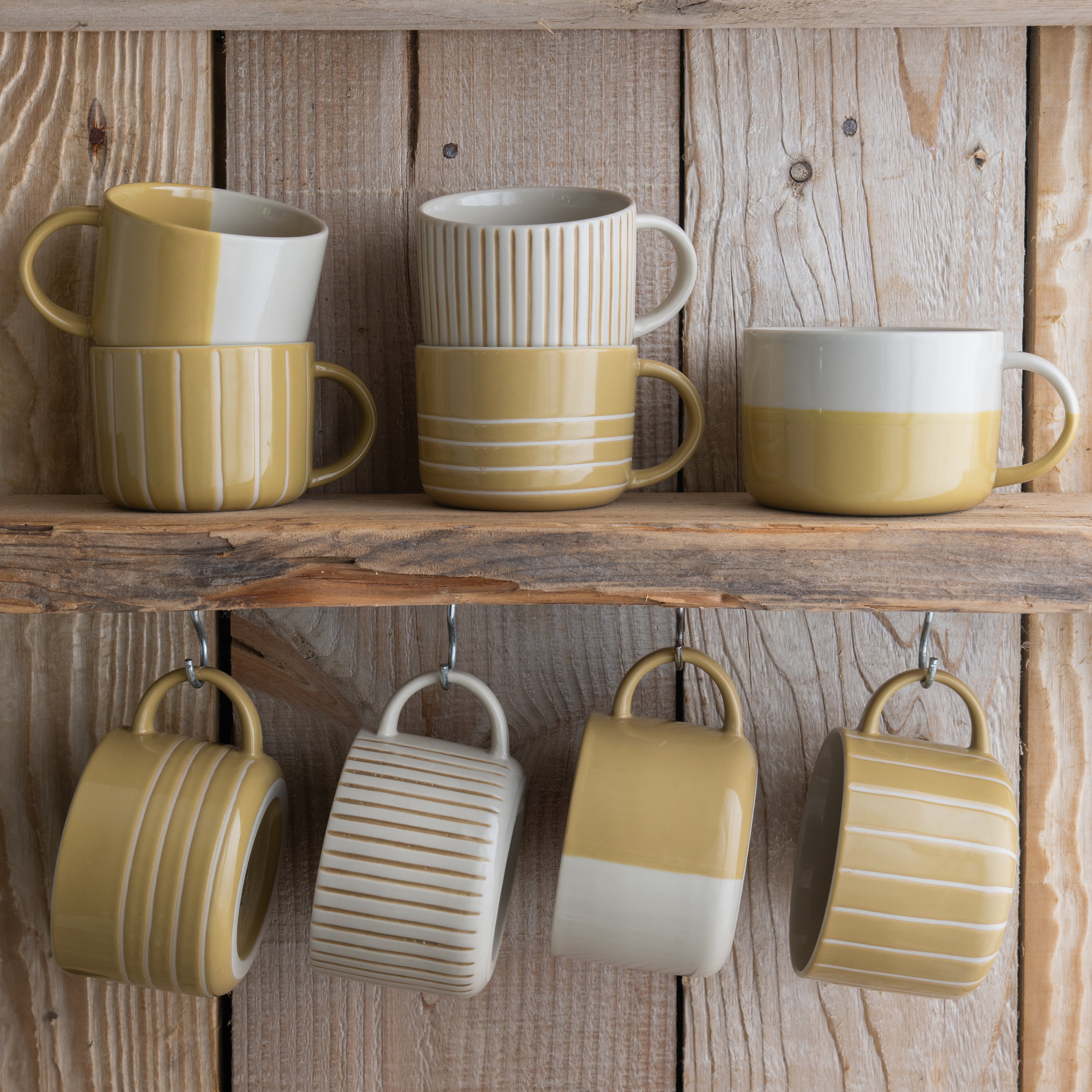 Yarrow Mug - Brushed Mustard Yellow - Medium (Set of 2)