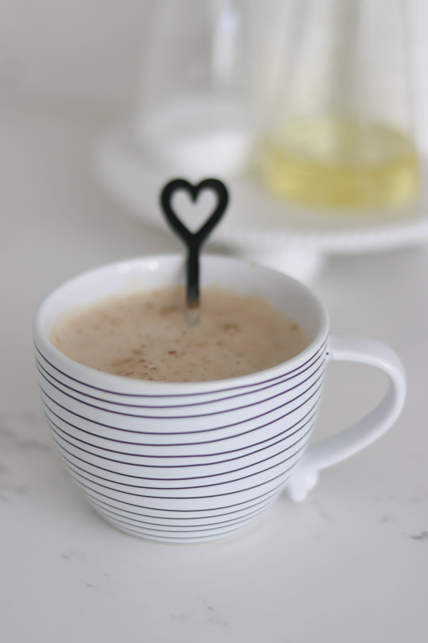 Heart Handled Ceramic Mug - Horizontal Stripes