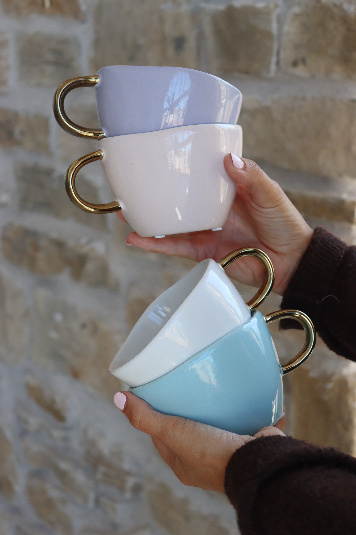 Summer Pastel Ceramic Mug Set – 4 Piece