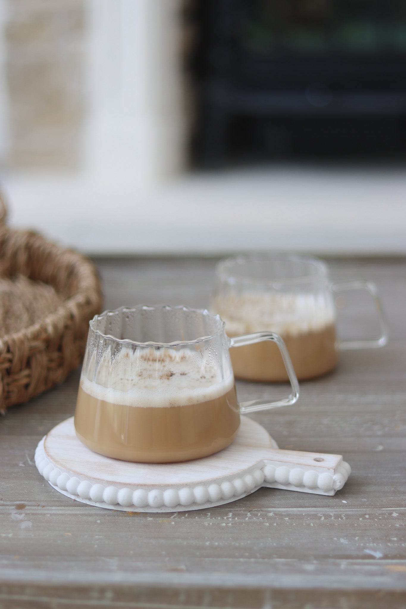 Glass Mug Set - 2 Piece - Wrap Around Rippled