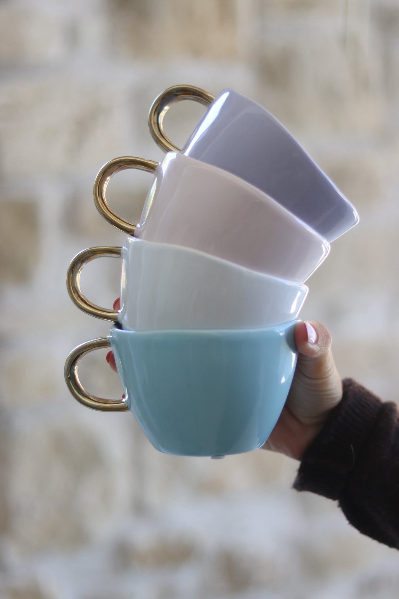 Summer Pastel Ceramic Mug Set – 4 Piece