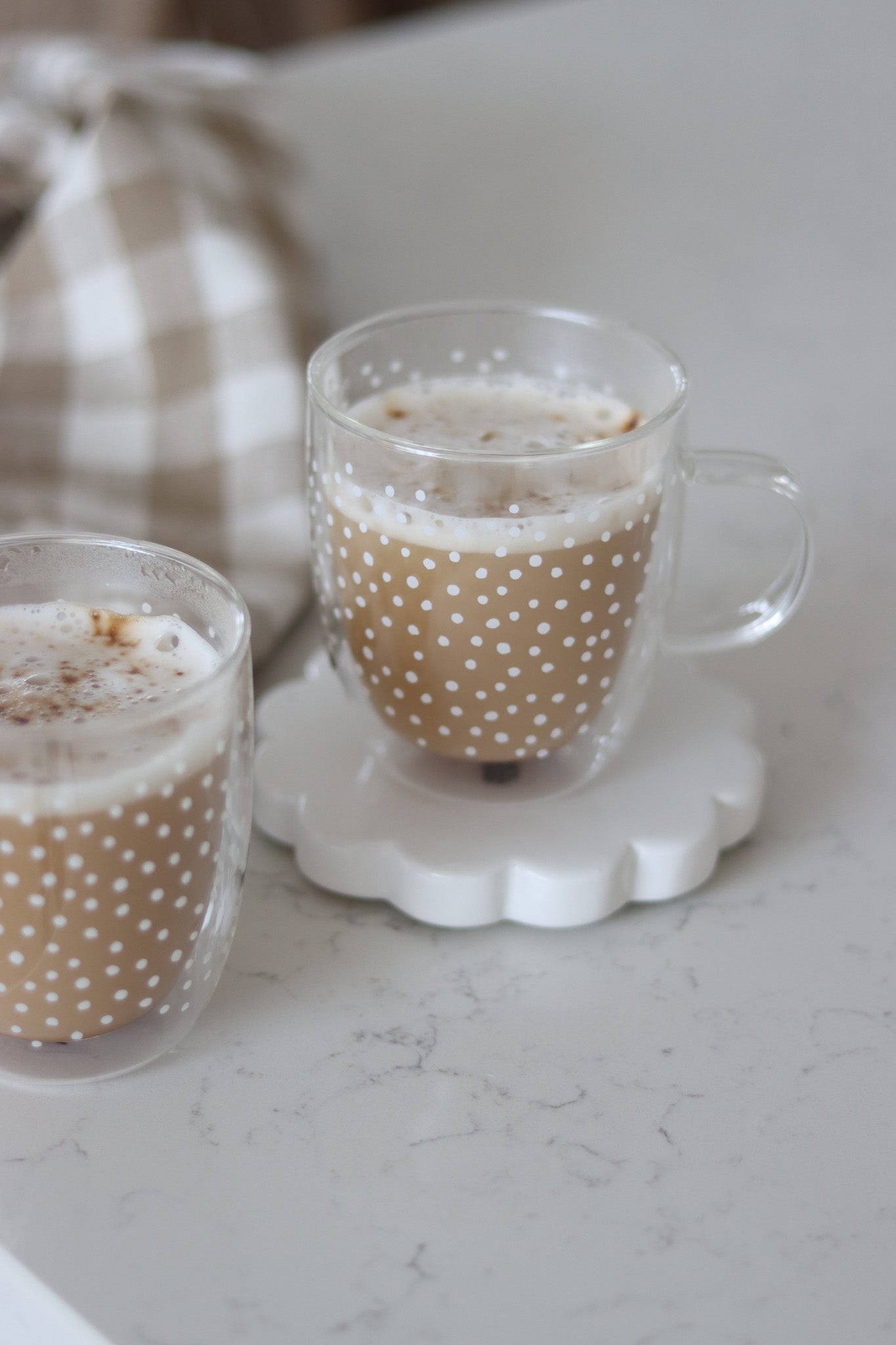 Double Walled Glass Mug Set - 2piece - Cosmos/White