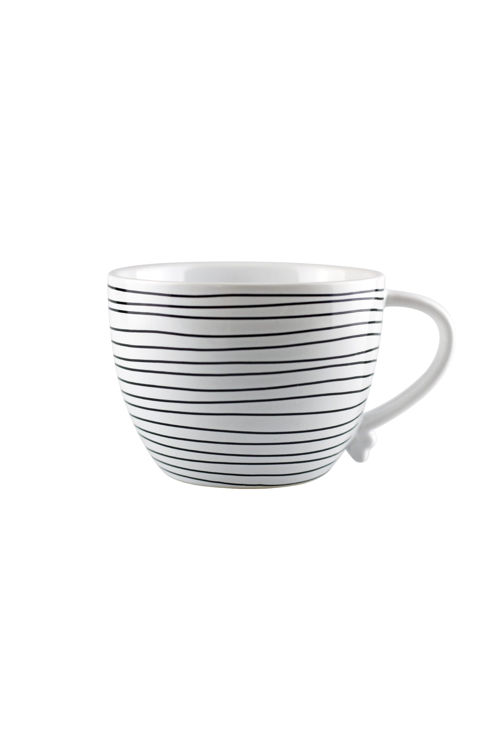 Heart Handled Ceramic Mug - Horizontal Stripes