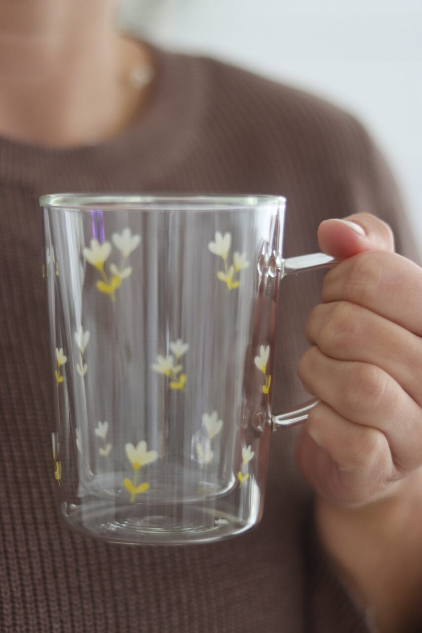 Slim Double Walled Glass Mug - Early Autumn