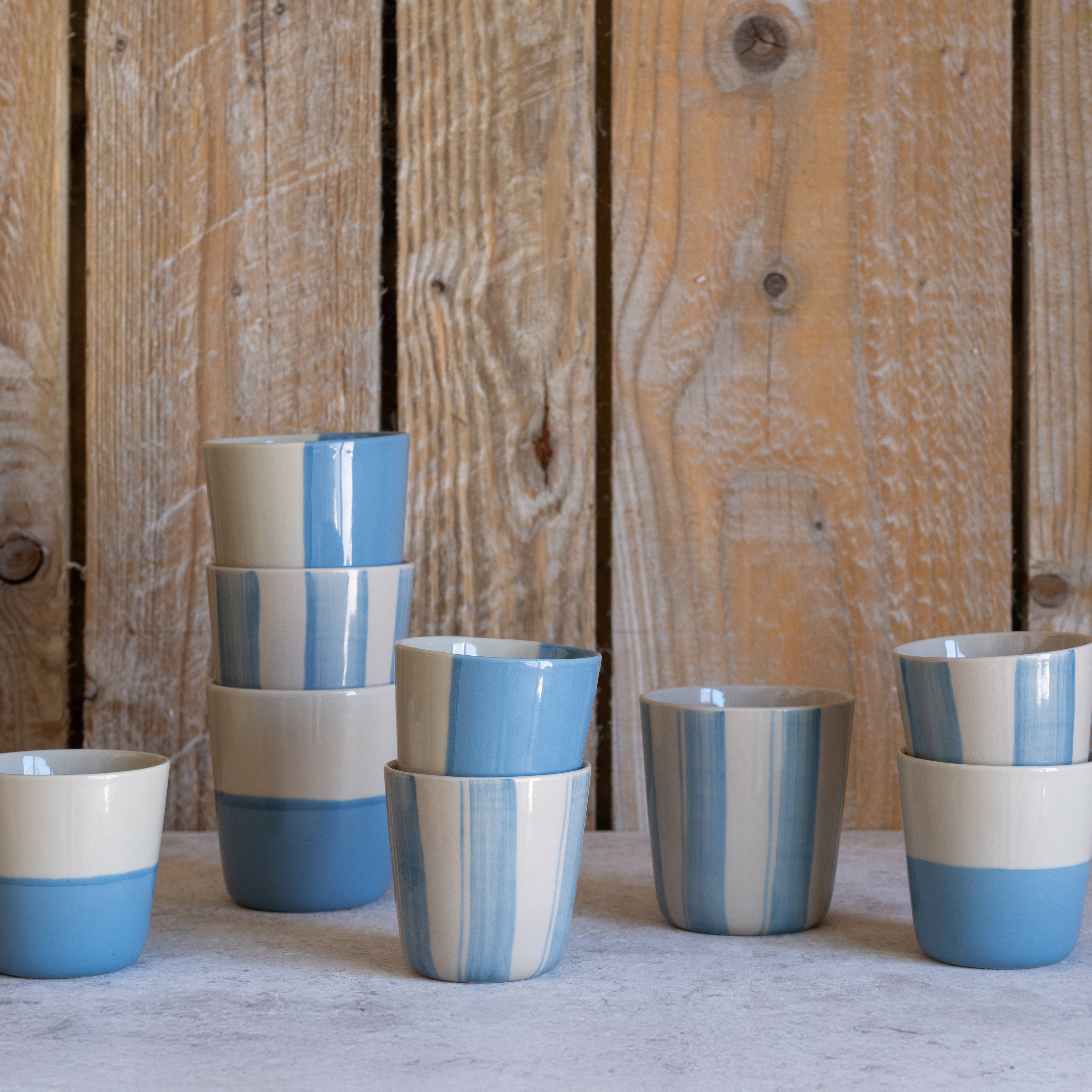 Cornflower Beaker - Brushed Light Blue - Large (Set of 2)