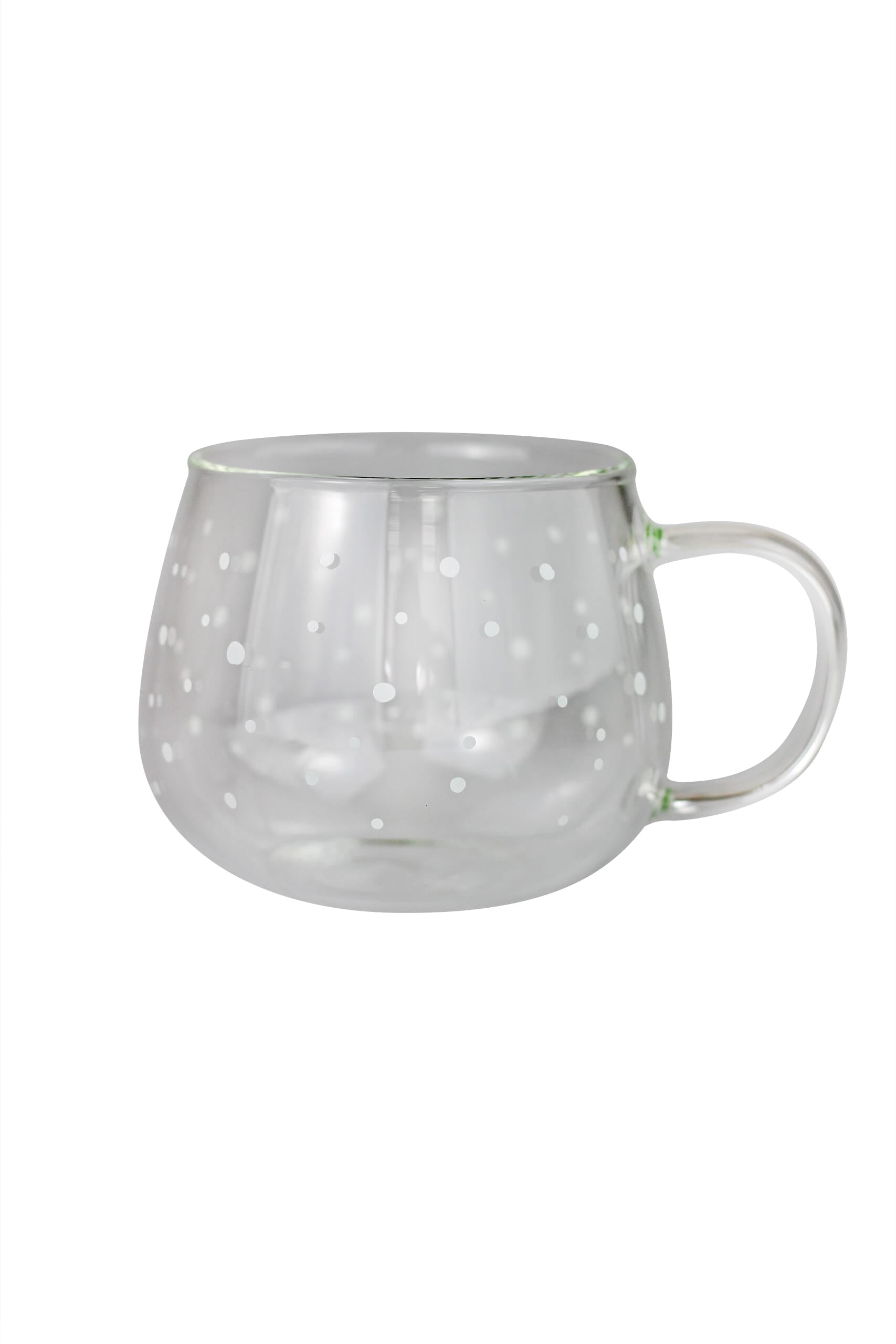 White Polka Dots Small Glass Mug