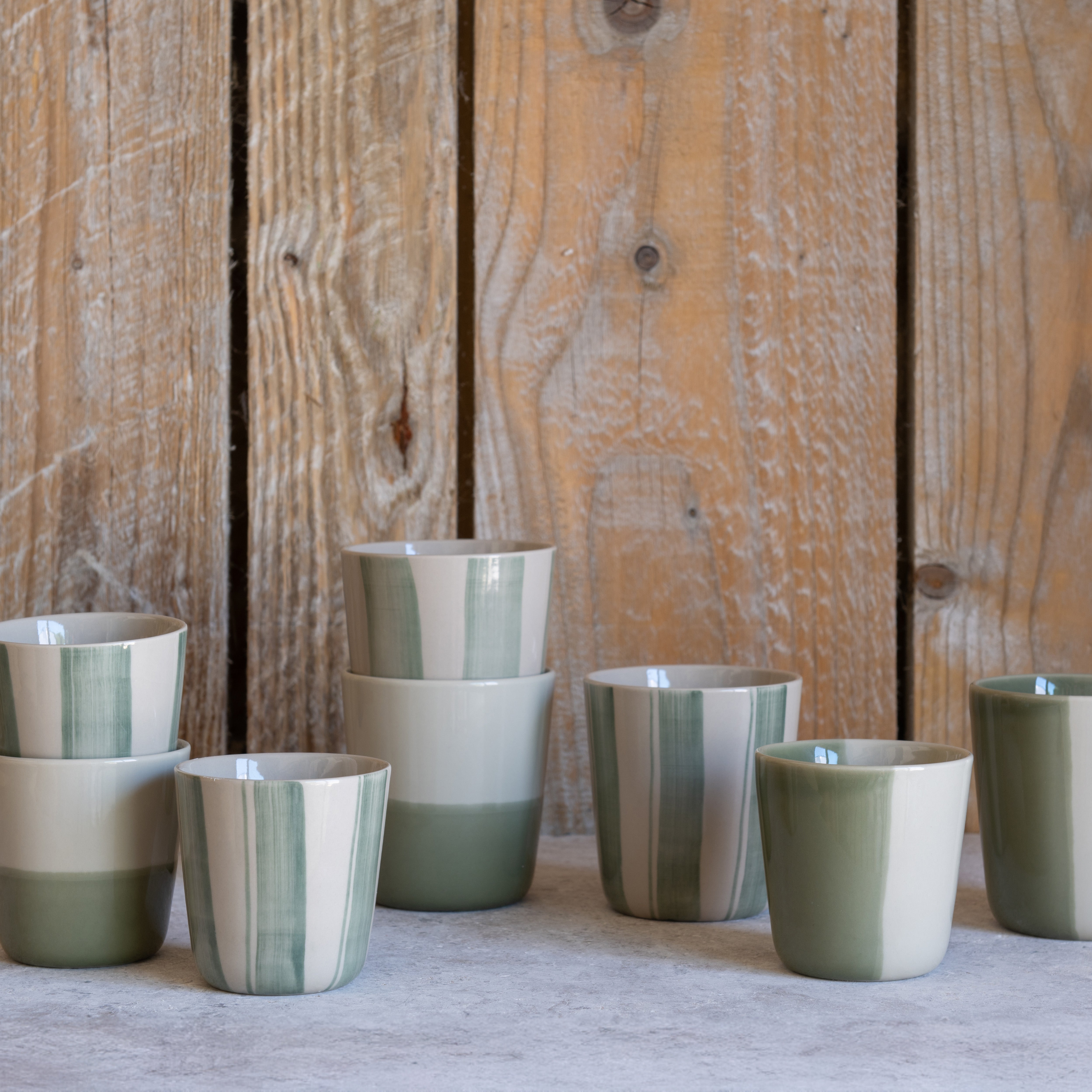 Cornflower Beaker - Brushed Sage Green - Large (Set of 2)