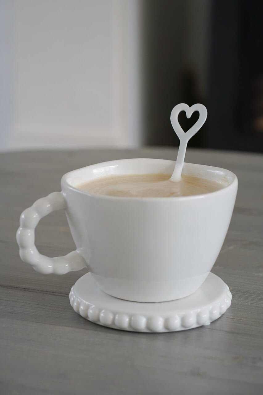 White Beaded Ceramic Mug