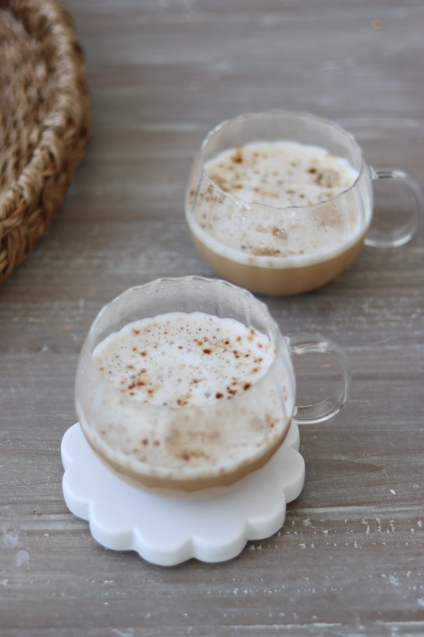 Glass Mugs Set - 2 Piece - Round Rippled