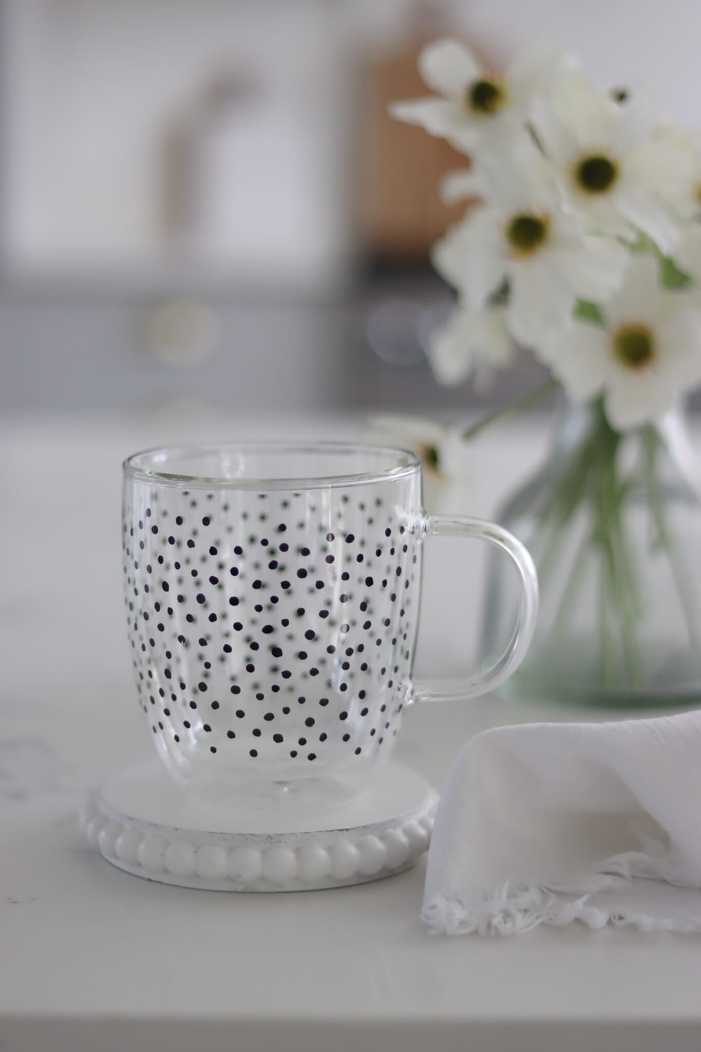 Double Walled Glass mug - Cosmos/Black