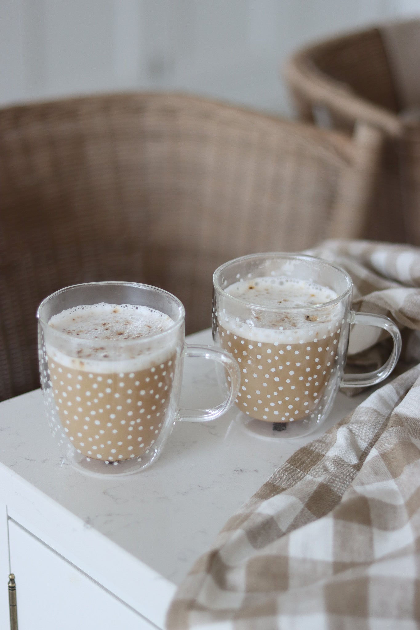 Double Walled Glass Mug Set - 2piece - Cosmos/White