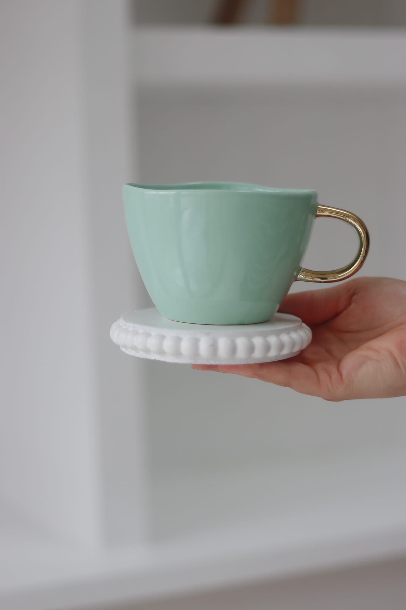Irregular Stoneware Mug - Green