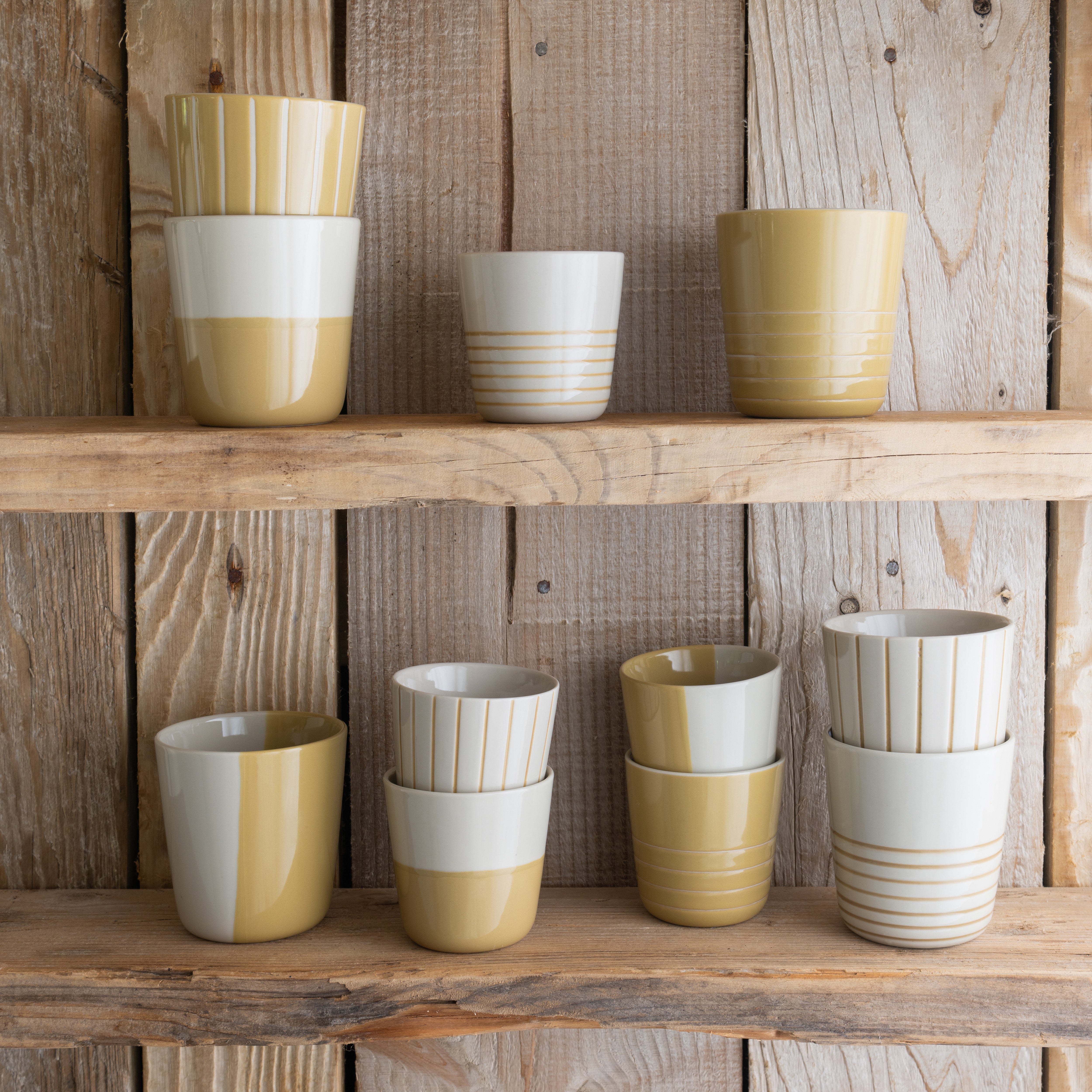 Cornflower Beaker - Brushed Mustard Yellow - Large (Set of 2)