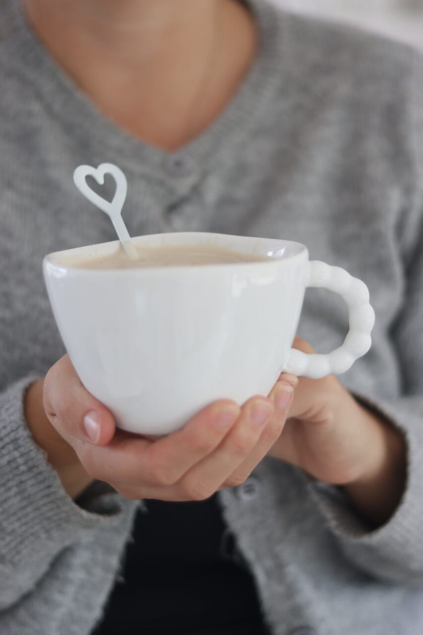 White Beaded Ceramic Mug