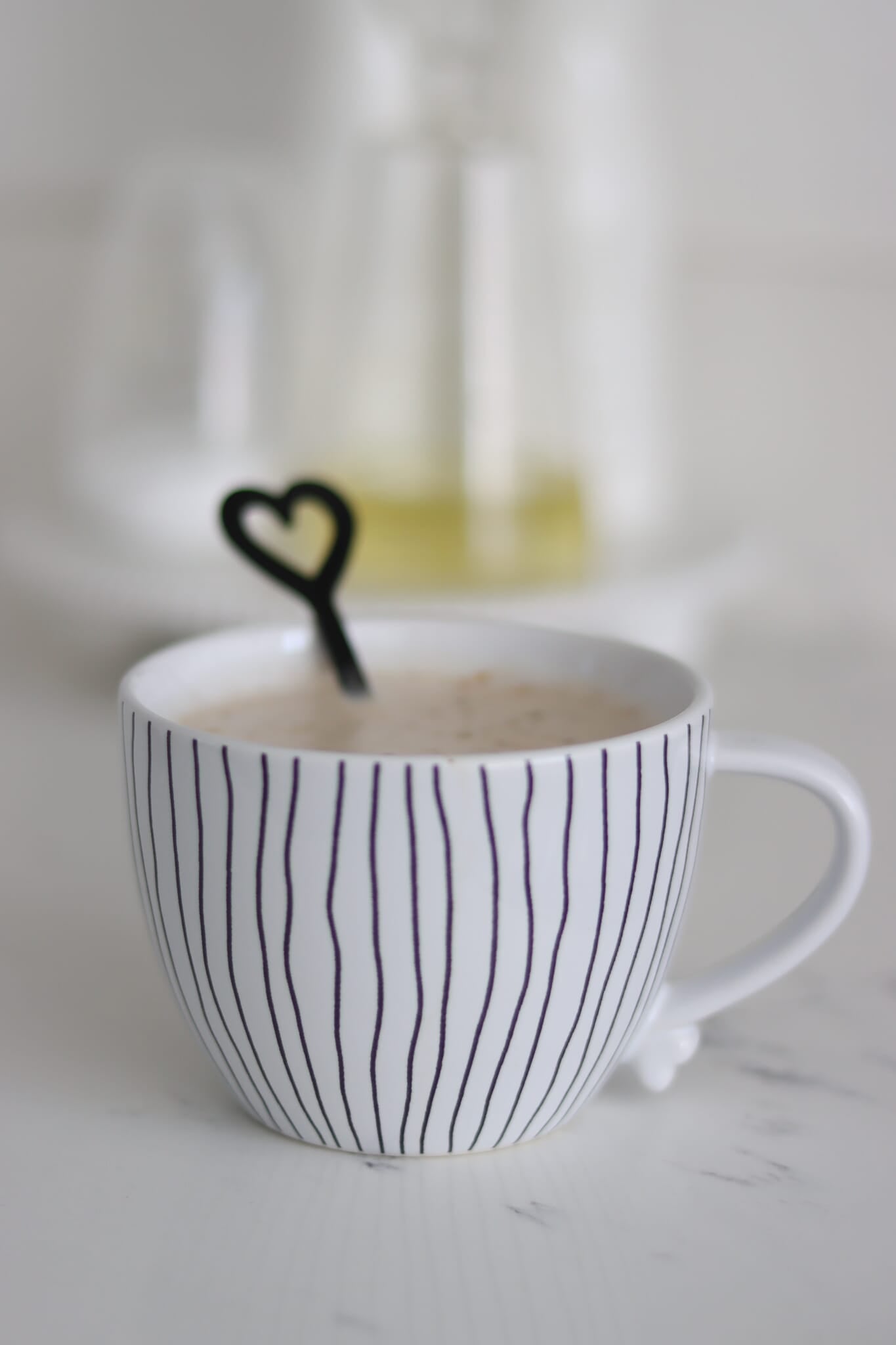 Heart Handled Ceramic Mug - Vertical Stripes