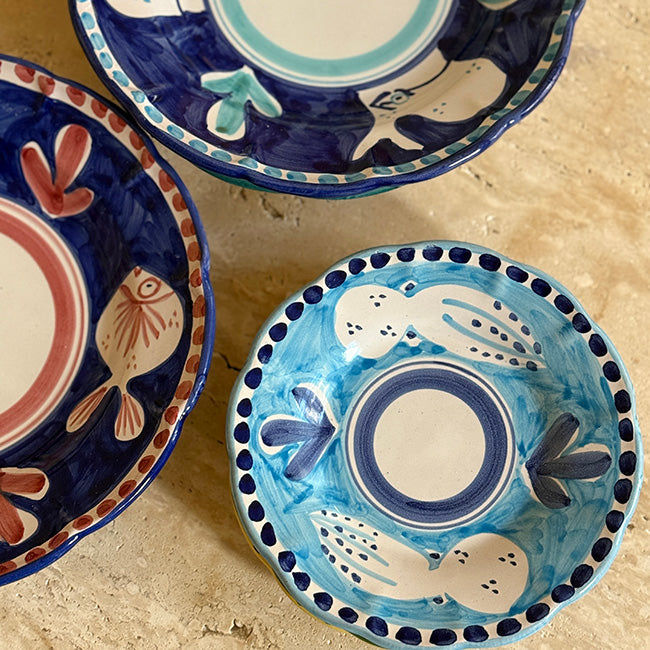 Amalfi Plate 16 cm Sky Blue Octopus