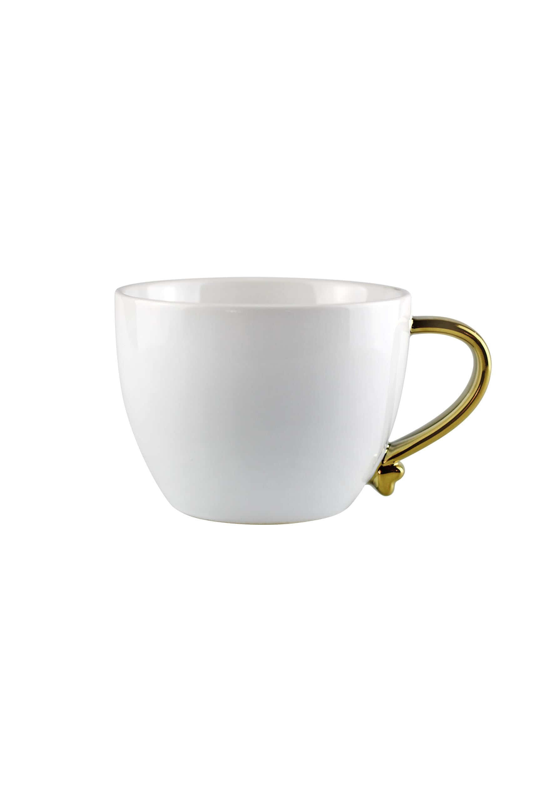 Heart Handled Ceramic Mug - White Gold Handle