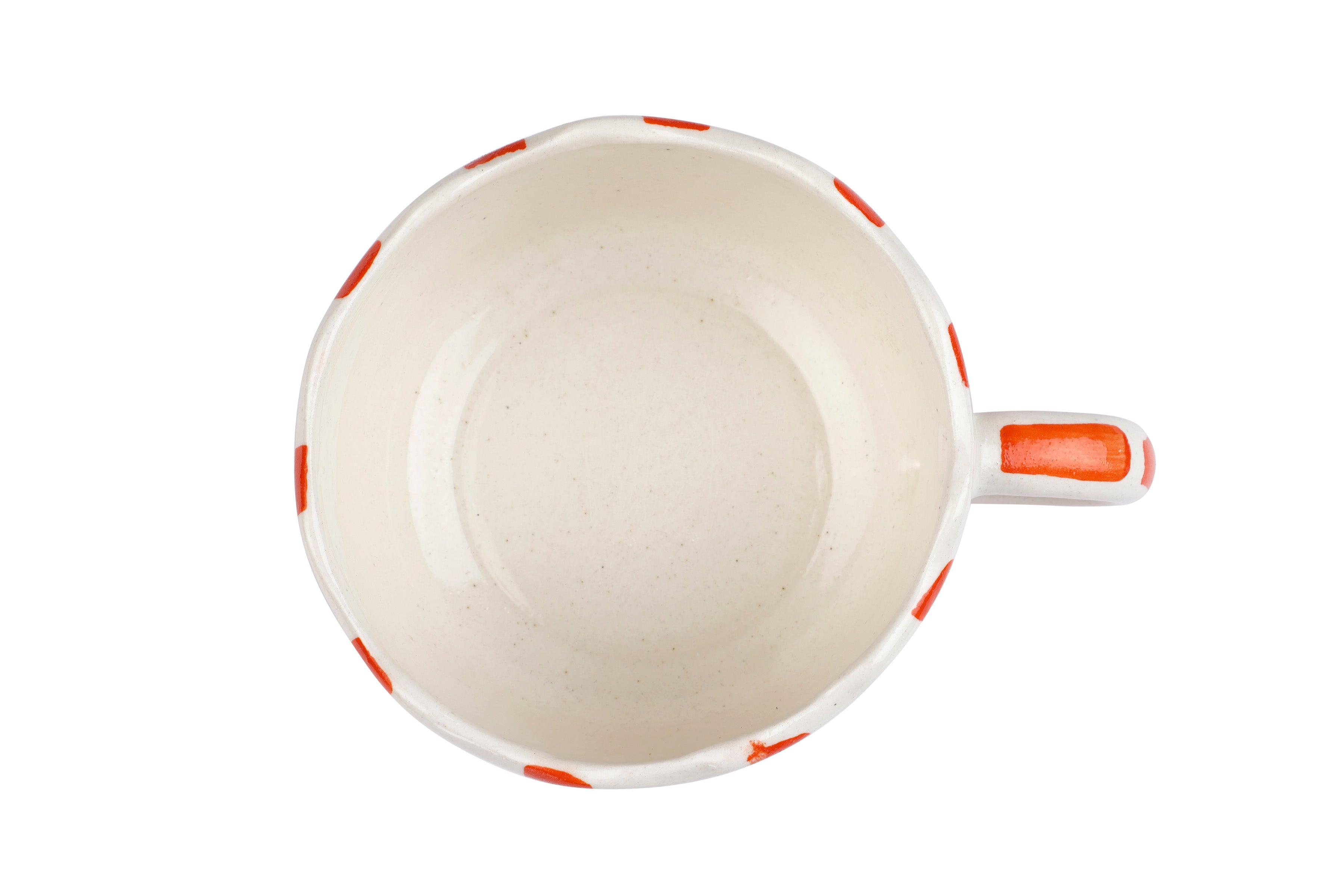 Ceramic Wavy Orange Coffee Cup , 2.9 x 3.9 Inches (SET OF 2)