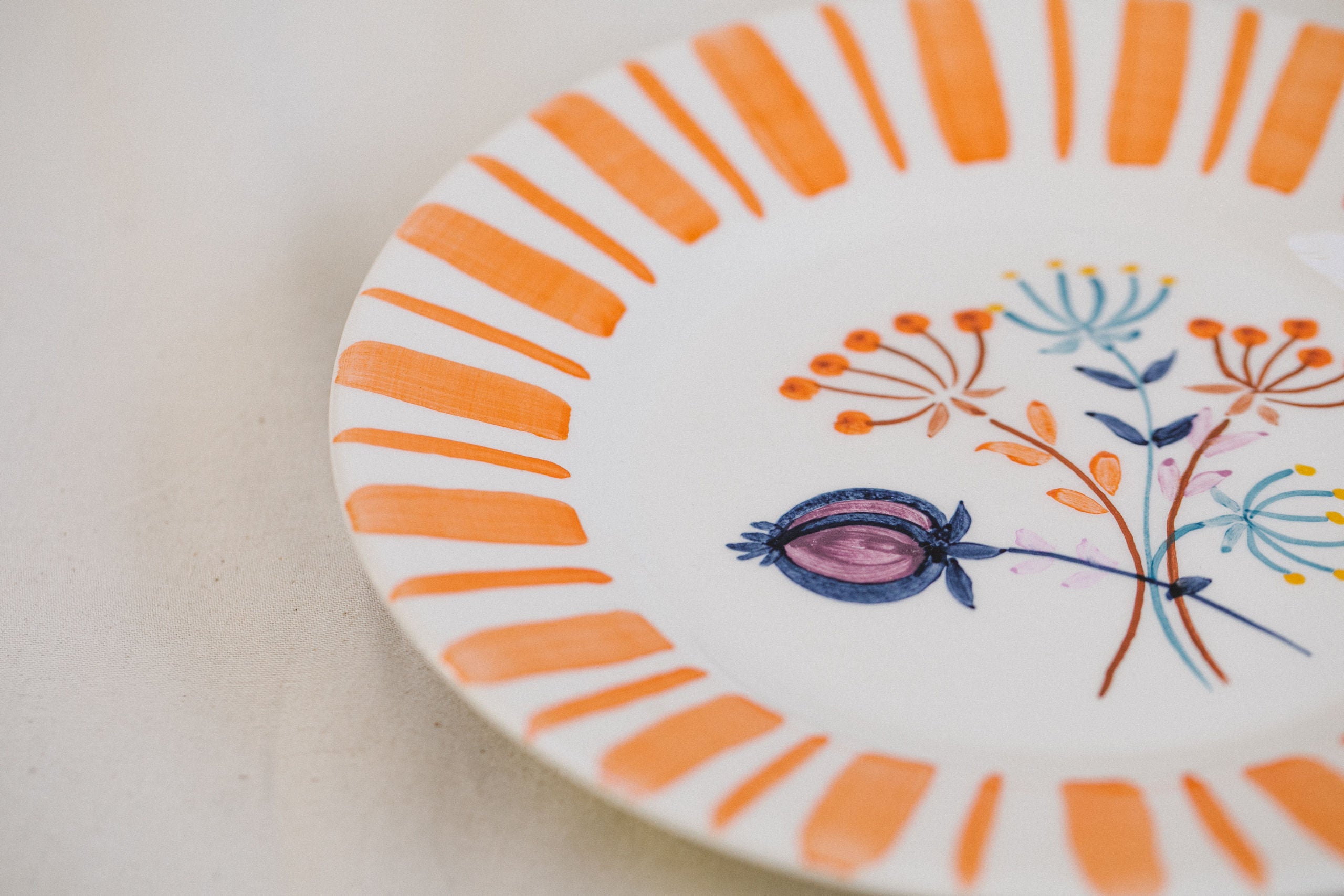 Orange Dessert Plate – The Portuguese Chitas